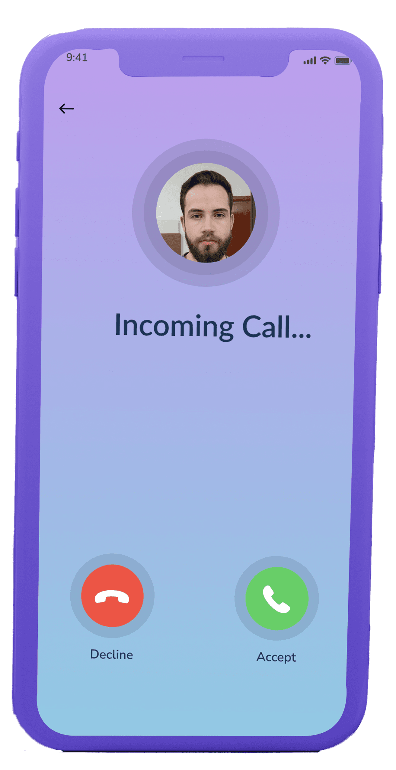 Incoming Call UI Mockup
